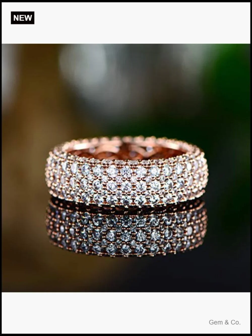 Wide Eternity Wedding Band Ring - Cubic Zirconia Plated